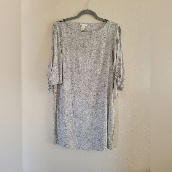 H&M Spotted Slit Tie‎ Sleeve Shift Dress, Size 10 - Picture 3 of 7